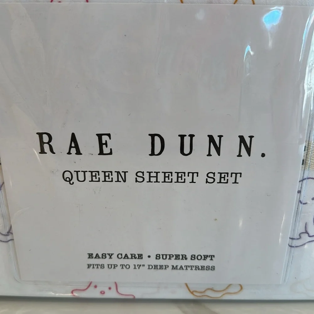 Rae Dunn Halloween Queen Sized Ghost sheet set 🎃 👻 NWT